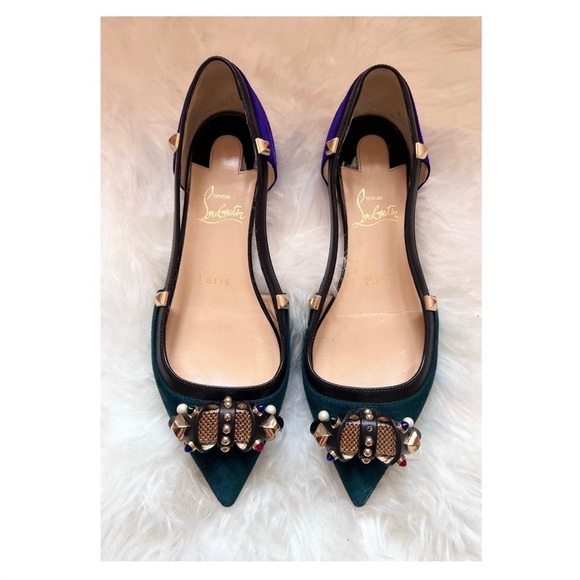 CHRISTIAN LOUBOUTIN Tudor Young Embellished Flats - Picture 3 of 9